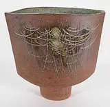 Luke Orton Lindoe, Untitled - Flat Vase with Reeds