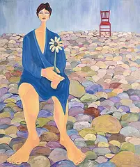 On the Rocks by Audrey Mabee, oil on canvas, sold Apr 2024