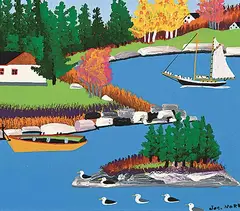 Joe Norris, Untitled - Busy Lagoon, acrylic on paper board