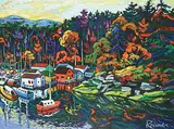 Christine Reimer, Evening Light at Maple Bay Marina, oil on canvas