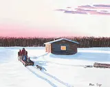Allen Sapp, Untitled - Arriving Home, acrylic on canvas