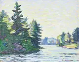Peter Clapham Sheppard, West View, Prospect Lake, Muskoka, oil on paper board