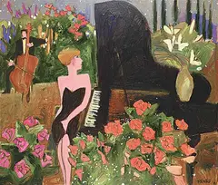 Claude A. Simard, The Pianist, 2008, acrylic on canvas