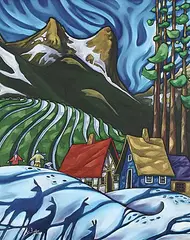 K. Neil Swanson, Snow Under Ha Ling, 2001, oil on canvas board