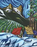 K. Neil Swanson, Snow Under Ha Ling, 2001, oil on canvas board