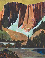 H. William Townsend, Century Sam Lake, B.C., oil on wood board