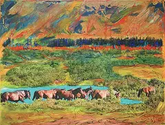 Maureen Enns, At the End of the Day, 2008, mixed media on canvas