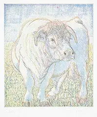 Joseph Fafard, August #State Proof, colour etching on paper