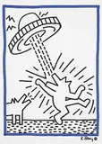 Keith - Attributed to Haring, Untitled - Dog and UFO, felt pen on paper