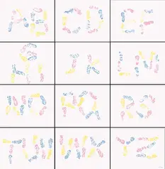 Glenn Lewis, Sponge Dance Step Alphabet #9 or 10/25, 1972, colour silkscreens on paper