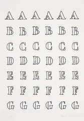 Piero Manzoni, Alfabeto [Nero] #28/60, 1958, photolithographic reproduction on paper