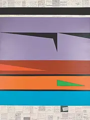 William J. McCarroll, What's Pointed in One Direction and Headed in the Other, 2015, acrylic and collage on canvas