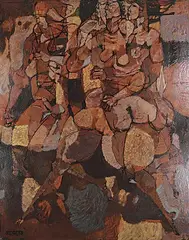 Ronald John Spickett, Whistlers, 1958, oil on hard board