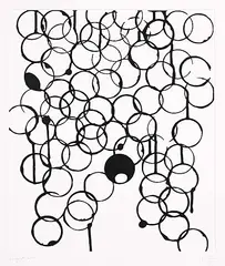 Ringmark #296/400 by Rachel Whiteread, 2010, laser-cut painted veneer on paper, sold Apr 2024