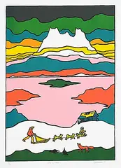 Ted Harrison, Lake of Silence #71/150, 1980, colour silkscreen on paper