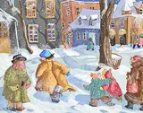 Pauline Thibodeau Paquin, Par temps froid, 1986, acrylic on wood board