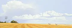 Ted Raftery, Pronghorns Near Duchess, 1997, oil on canvas