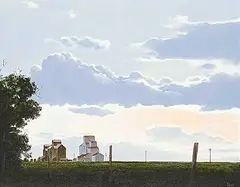 Ted Raftery, Prairie Town, 1993, oil on canvas
