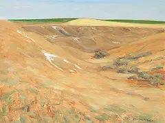 Neil McPherson's Coulee [Spring] by John Davenall Turner, oil on wood board, sold Apr 2024