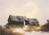 Karl E. Wood, Circle Bar Ranch, oil on canvas board