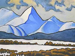 Rob Zeer, Mount Glasglow, Opal Range Kananaskis, 1993, gouache on paper