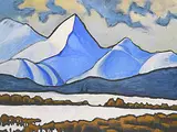 Rob Zeer, Mount Glasglow, Opal Range Kananaskis, 1993, gouache on paper