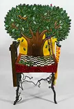 Nancy Babick-Brennan, Untitled - Snakes and Ladders Chair, painted wood and welded metal chair