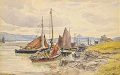 Alex Ballingall, Untitled - At the Pier, 1909, watercolour on paper