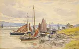 Alex Ballingall, Untitled - At the Pier, 1909, watercolour on paper