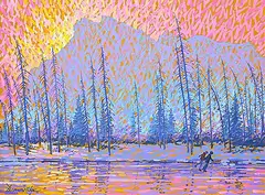 William Roy Brownridge, January Morning - Vermilion Lakes, acrylic on canvas