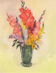 John L. Byrne, Untitled - Gladiolus, oil on wood board