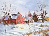 Marjory Caswell, Niagara Township Farmhouse, oil on wood board