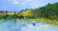 Louise Cook, On the Lake, 2002, oil on canvas