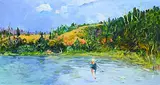 Louise Cook, On the Lake, 2002, oil on canvas