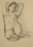 Stanley Morel Cosgrove, Reclining Nude, charcoal on paper
