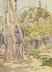 Frederick George Cross, Untitled - Forest, watercolour on paper