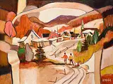 Jean-Guy Desrosiers, Pres de La Douce Montagne, oil on canvas