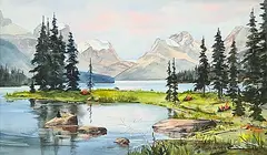 Fanny Fynebuik, Untitled - Quiet Corner of the Lake, watercolour on paper