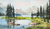 Fanny Fynebuik, Untitled - Quiet Corner of the Lake, watercolour on paper