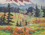 Louise Gant, Alpine Meadow - Beaver Mines Lake Area, oil on canvas