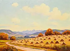 Road in the Hills by Roland Gissing, 1965, oil on canvas board, sold Mar 2024