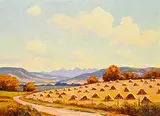 Roland Gissing, Road in the Hills, 1965, oil on canvas board