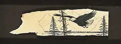 David Goldsmith, He Soars Over Lake Minnewanka, 2004, scrimshaw on bone