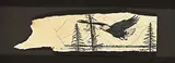 David Goldsmith, He Soars Over Lake Minnewanka, 2004, scrimshaw on bone