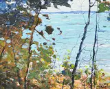 Hans Herold, Nesslin Lake, 1977, oil on wood board