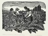 Leonard Hutchinson, Tobacco Workers [Bright Leaf] #50/50, wood block on paper