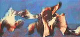 Joseph Kadar, Passing, mixed media on wood panel