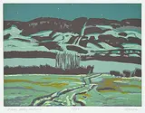 Illingworth Kerr, Turner Valley Nocturne #98/150, colour silkscreen on paper