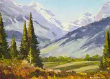 Ernest Lamm, Untitled - Springtime in the Rockies, oil on canvas board