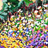 Wendy K.T. Lough, Evening Garden, acrylic on wood board